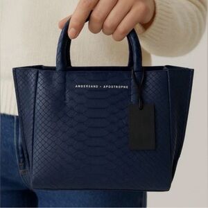 Ampersand As Apostrophe NWT Navy Textured Bag / Clutch or Crossbody / In Dustbag